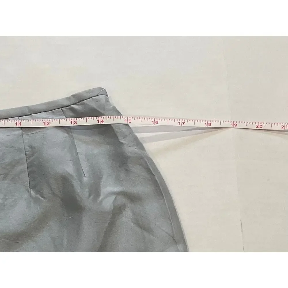 Kasper Petite Baby Blue Silk Pencil Skirt, Minimalist, Classic, Size 8P